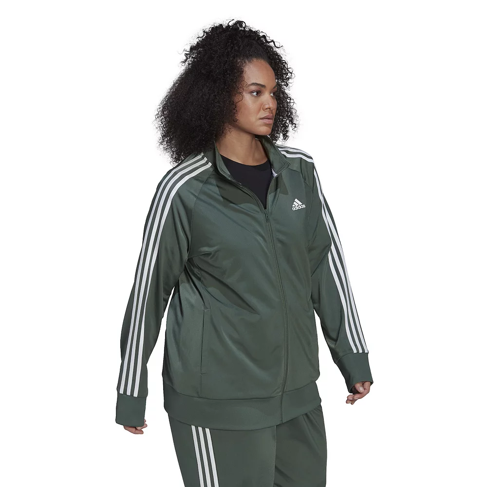Plus Size adidas Essentials Warm-Up Slim Fit 3-Stripes Track Jacket 6 Plus Size adidas Essentials Warm-Up Slim Fit 3-Stripes Track Jacket - Image 4