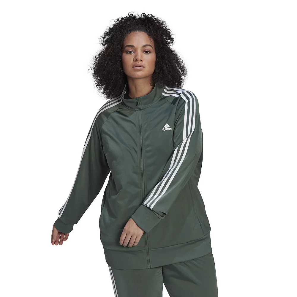 Plus Size adidas Essentials Warm-Up Slim Fit 3-Stripes Track Jacket 4 Plus Size adidas Essentials Warm-Up Slim Fit 3-Stripes Track Jacket - Image 2