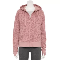 Women's Tek Gear® Ultrasoft Fleece Jacket -Adidas shop 5543170 Rose Leopard