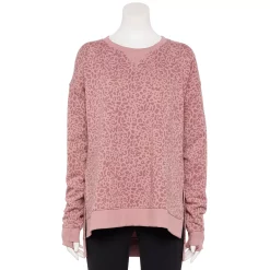Women's Tek Gear® Ultrasoft Fleece Tunic -Adidas shop 5543173 Rose Leopard