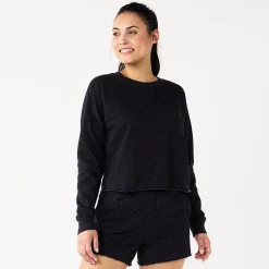 Women's Tek Gear® Ultrasoft Fleece Easy Crop Sweatshirt -Adidas shop 5543908 Black