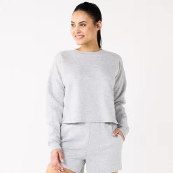 Women's Tek Gear® Ultrasoft Fleece Easy Crop Sweatshirt -Adidas shop 5543908 Metro Heather