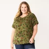 Plus Size Sonoma Goods For Life® Short-Sleeve Fleece Sweatshirt -Adidas shop 5550378 Camo Floral