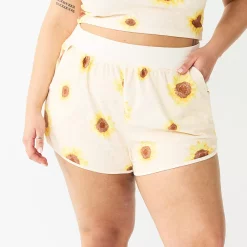 Juniors' Plus Size SO® Towel Terry Dolphin Shorts -Adidas shop 5554061 Oat Heather Sunflower
