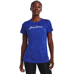 Women's Under Armour Twist Script Wordmark Tech Tee -Adidas shop 5556795 Bauhaus Blue