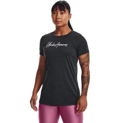 Women's Under Armour Twist Script Wordmark Tech Tee -Adidas shop 5556795 Black
