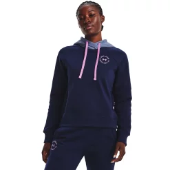 Women's Under Armour Rival Fleece Colorblock Hoodie -Adidas shop 5556876 Midnight Navy
