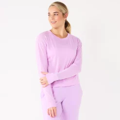 Women's Tek Gear® Crewneck Long Sleeve Tee -Adidas shop 5561703 Little Lavender