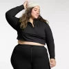 Plus Size FLX Quarter-Zip Crop Mockneck Jacket -Adidas shop 5563496 Mineral Black