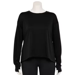 Plus Size Tek Gear® Crewneck Crop Tee -Adidas shop 5567897 Black
