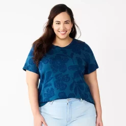 Petite Plus Size Sonoma Goods For Life® Crewneck Tee 21 Petite Plus Size Sonoma Goods For Life® Crewneck Tee -Adidas shop 5572597 Navy Tropical Floral