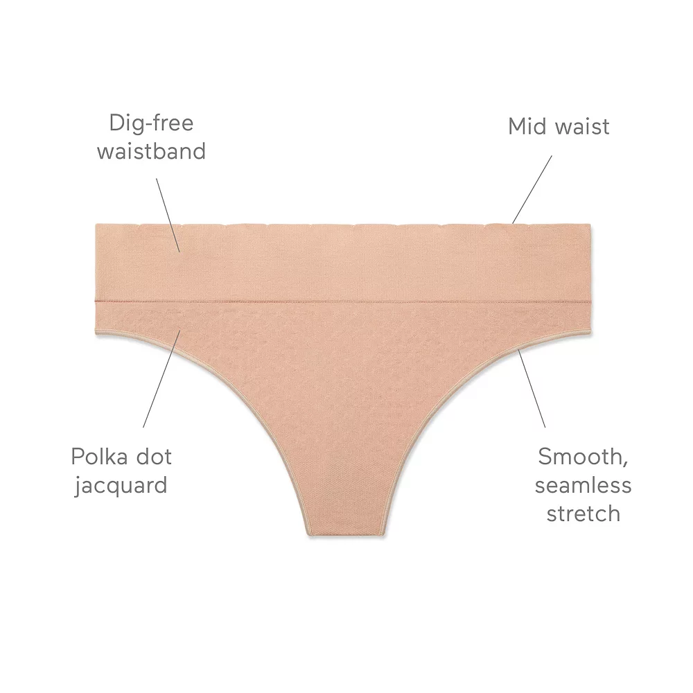 Warners No Pinching No Problems® Seamless Polka Dot Jacquard Thong RX8131P 8 Warners No Pinching No Problems® Seamless Polka Dot Jacquard Thong RX8131P - Image 6