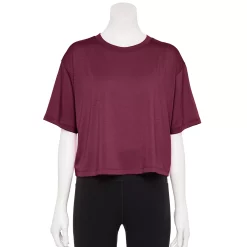 Women's Tek Gear® Crop Easy Tee -Adidas shop 5575182 Night Sangria
