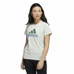 Women's adidas Classic 2-Tone Logo Graphic T-Shirt -Adidas shop 5575427 Linen Green