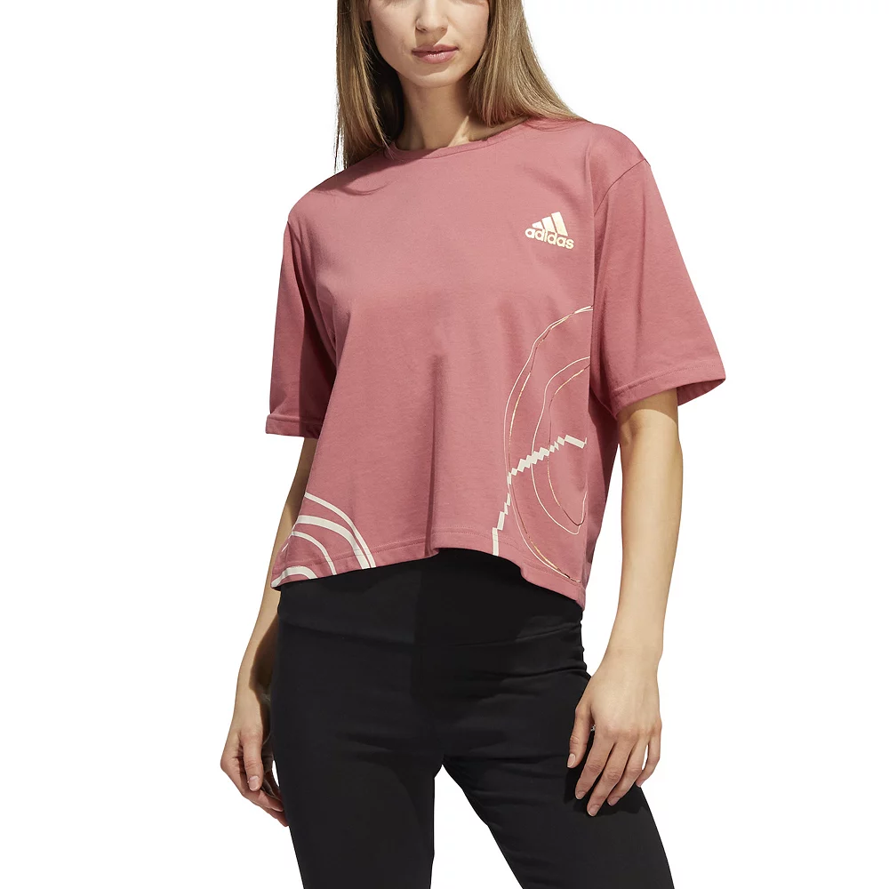 Women's adidas Holiday Fleece Graphic Crop Top 8 Women's adidas Holiday Fleece Graphic Crop Top - Image 6