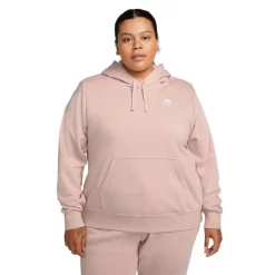 Plus Size Nike Sportswear Club Fleece Hoodie -Adidas shop 5581015 Pink Oxford