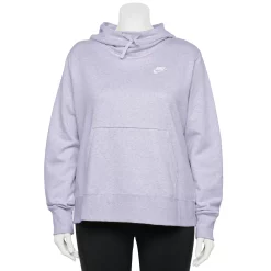 Plus Size Nike Sportswear Club Fleece Funnel-Neck Hoodie -Adidas shop 5581019 Light Thistle