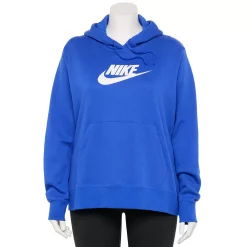 Plus Size Nike Sportwear Club Fleece Hoodie -Adidas shop 5581023 Baltic Blue
