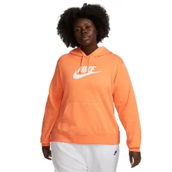 Plus Size Nike Sportwear Club Fleece Hoodie -Adidas shop 5581023 Orange Trance