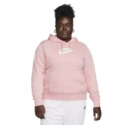 Plus Size Nike Sportwear Club Fleece Hoodie -Adidas shop 5581023 Soft Pink