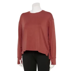 Plus Size FLX Core Drop-Shoulder Tee -Adidas shop 5581577 Chic Burgundy