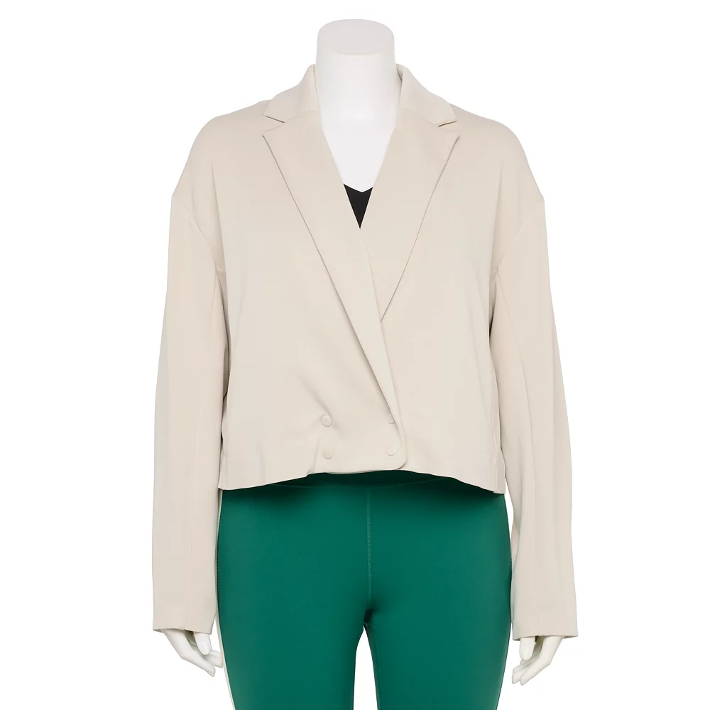 Plus Size FLX Double-Breasted Crop Blazer 3 Plus Size FLX Double-Breasted Crop Blazer