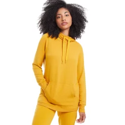 Women's PSK Collective Curved High-Low Hem Hoodie -Adidas shop 5582079 Canary Yellow