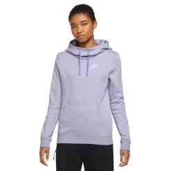 Women's Nike Sportswear Club Fleece Funnel-Neck Hoodie -Adidas shop 5583212 Light Thistle