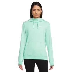 Women's Nike Sportswear Club Fleece Funnel-Neck Hoodie -Adidas shop 5583212 Mint Foam Heather