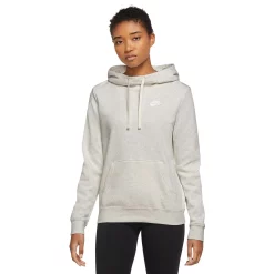 Women's Nike Sportswear Club Fleece Funnel-Neck Hoodie -Adidas shop 5583212 Oatmeal Heather