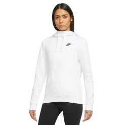 Women's Nike Sportswear Club Fleece Funnel-Neck Hoodie -Adidas shop 5583212 White