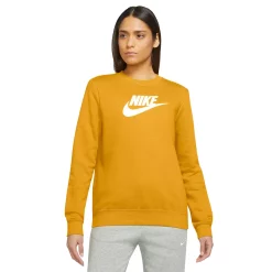 Women's Nike Sportswear Club Fleece Crewneck Sweatshirt 22 Women's Nike Sportswear Club Fleece Crewneck Sweatshirt -Adidas shop 5583707 Yellow Ochre
