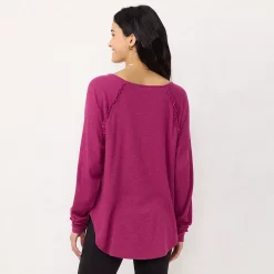 Women's LC Lauren Conrad Raglan Ruffle-Sleeve Tunic -Adidas shop 5584112 ALT