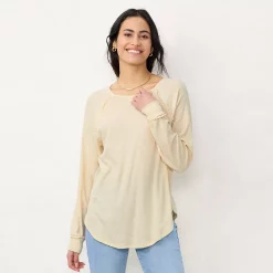 Women's LC Lauren Conrad Raglan Ruffle-Sleeve Tunic -Adidas shop 5584112 English Cream