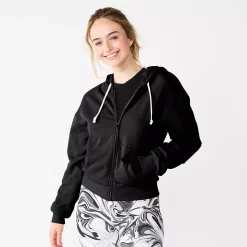 Juniors' SO® Favorite Long Sleeve Zip-Up Hoodie 17 Juniors' SO® Favorite Long Sleeve Zip-Up Hoodie -Adidas shop 5585853 Black Luxe