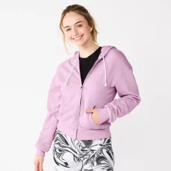 Juniors' SO® Favorite Long Sleeve Zip-Up Hoodie 23 Juniors' SO® Favorite Long Sleeve Zip-Up Hoodie -Adidas shop 5585853 Grape Frosting