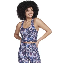 Skechers® GOWALK™ GOFLEX™ Faux-Leather Longline Sports Bra -Adidas shop 5585974 Dizzy Floral Baja Blue