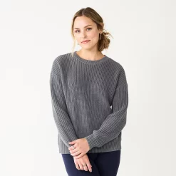 Petite Sonoma Goods For Life® Drop Shoulder Pullover Sweater -Adidas shop 5587850 Gray