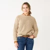 Petite Sonoma Goods For Life® Drop Shoulder Pullover Sweater -Adidas shop 5587850 Tan Marl