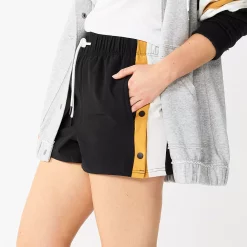 Juniors' SO® Colorblock Side Snap Track Shorts -Adidas shop 5588889 Black Colorblock