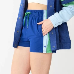 Juniors' SO® Colorblock Side Snap Track Shorts