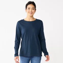 Women's Sonoma Goods For Life® Everyday Crewneck Long Sleeve Tee -Adidas shop 5625802 Navy