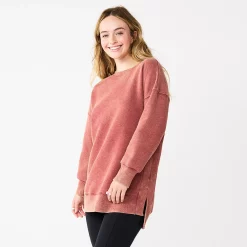 Juniors' SO® Oversized Weekend Tunic Pullover -Adidas shop 5627679 Berry Magnolia