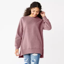 Juniors' SO® Oversized Weekend Tunic Pullover -Adidas shop 5627679 Muted Plum