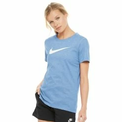 Women's Nike Dry Training Tee -Adidas shop 5637897 Psychic Blue Heather