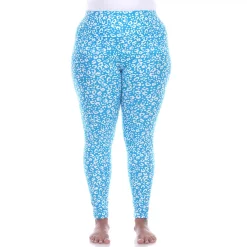 Plus Size White Mark Leopard Print Leggings -Adidas shop 5650120 Blue Leopard