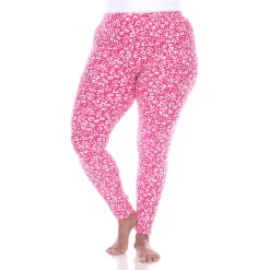 Plus Size White Mark Leopard Print Leggings -Adidas shop 5650120 Fuchsia Leopard