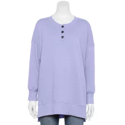 Juniors' SO® Adaptive Easy Dressing Henley Sweatshirt Sensory Friendly -Adidas shop 5652297 Josie Lavendar