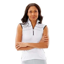 Women's Nancy Lopez Golf Kiss Sleeveless Polo -Adidas shop 5652949 White Black