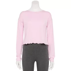 Women's Tek Gear® Lettuce-Edge Cross-Back Top -Adidas shop 5653063 Adoring Lilac